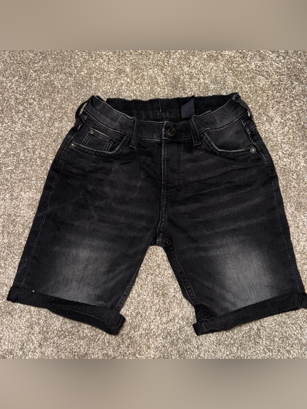 Boys H&M black denim shorts